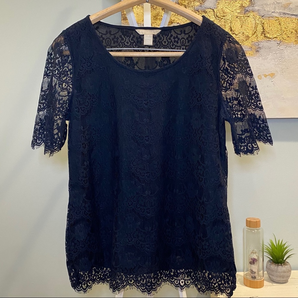 Banana Republic navy lace top